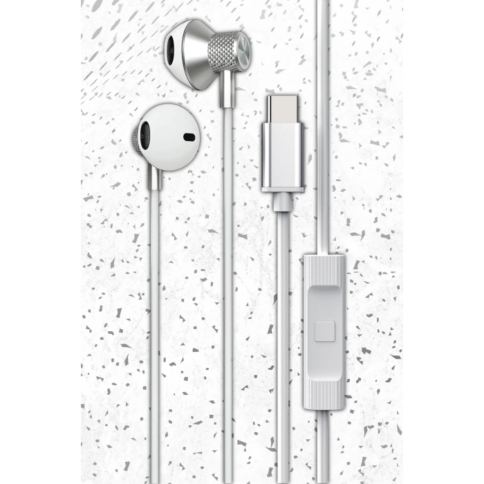 BFS LS-730 1.2M iPhone 15 Serisi ile Uyumlu Type-C Kablolu Kulaklık - Gri