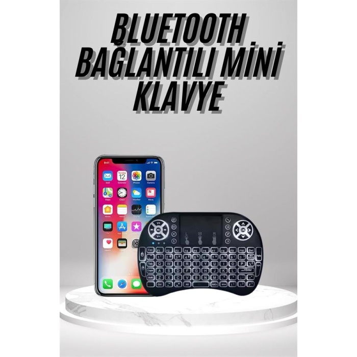 Kablosuz Türkçe Q Klavye RGB Işıklı Televizyon Ps3 Dokunmatik Mouse