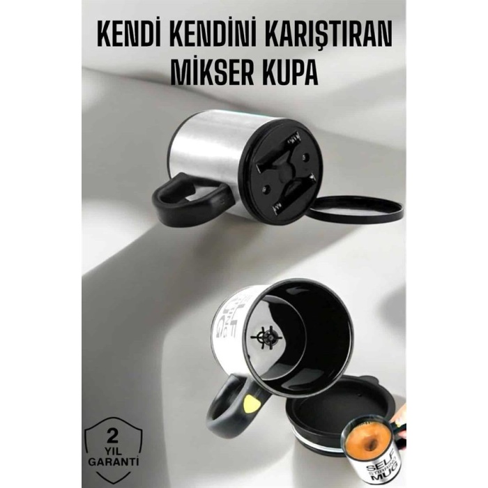 Yazılı Mug Kupa Karıştırıcı Özelliği Ve Paslanmaz Çelik