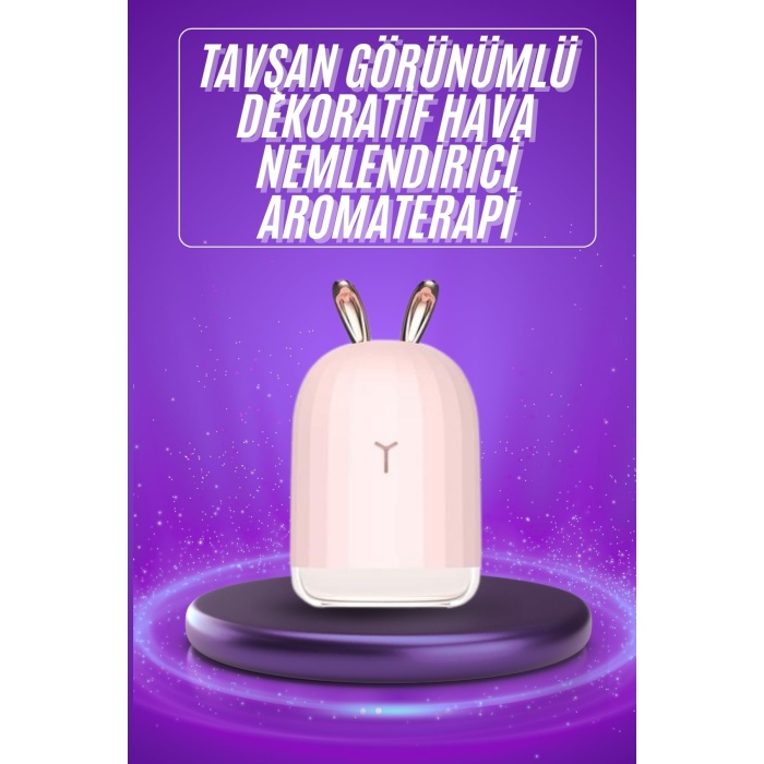 Aromaterapi Hava Nemlendirici Dekoratif USB Şarjlı Tavşan Nemlendirici
