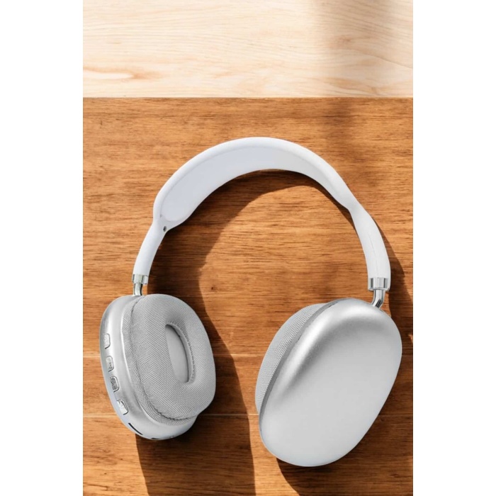 P9 Plus Kablosuz Kulak Üstü Bluetooth Kulaklık Beyaz Yüksek Ses Kaliteli