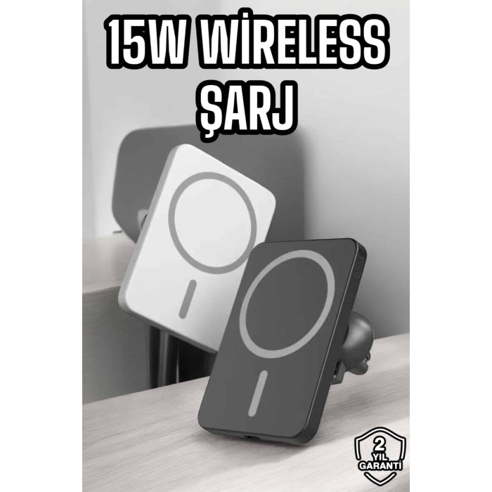 İOS Uyumlu Manyetik Tasarım Magsafe İphone 12/13/14/15 araç şarjı