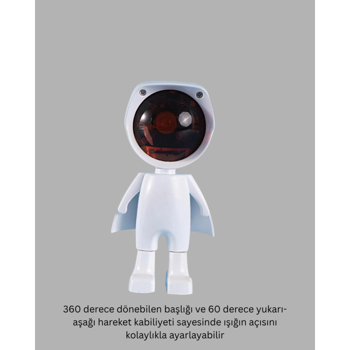 Astronot Tasarımlı Gün Batımı Efektli Şarjlı LED Lamba