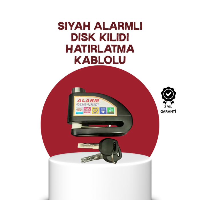 Güvenlik Sensörlü Alarmlı Disk Kilidi Motosiklet ve Bisiklet İçin