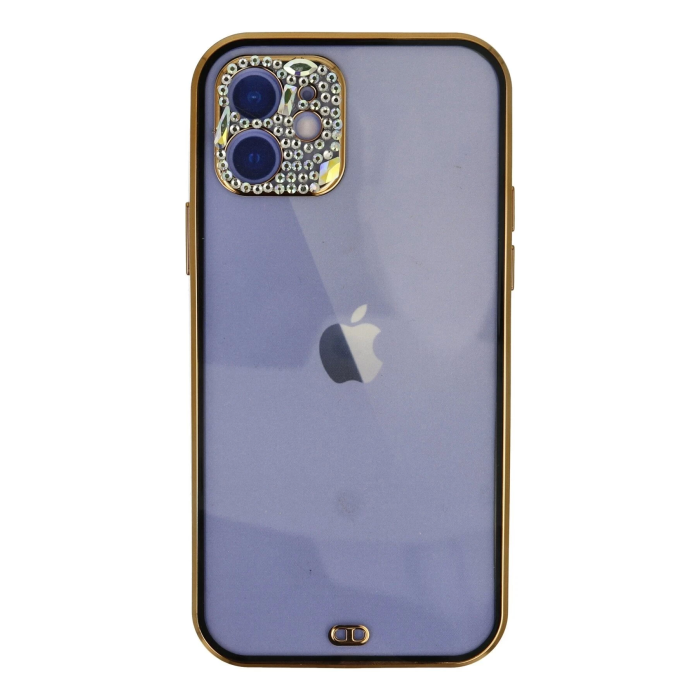 BFS iPhone 12 Kılıf Liva Taşlı Silikon - Siyah