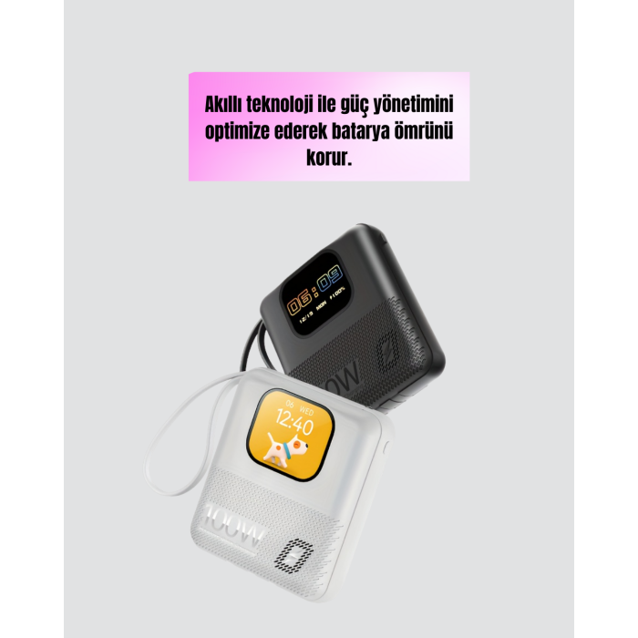Çoklu Cihaz Destekli 10000 mAh Powerbank Akıllı Ekranlı Taşınabilir Şarj Aleti