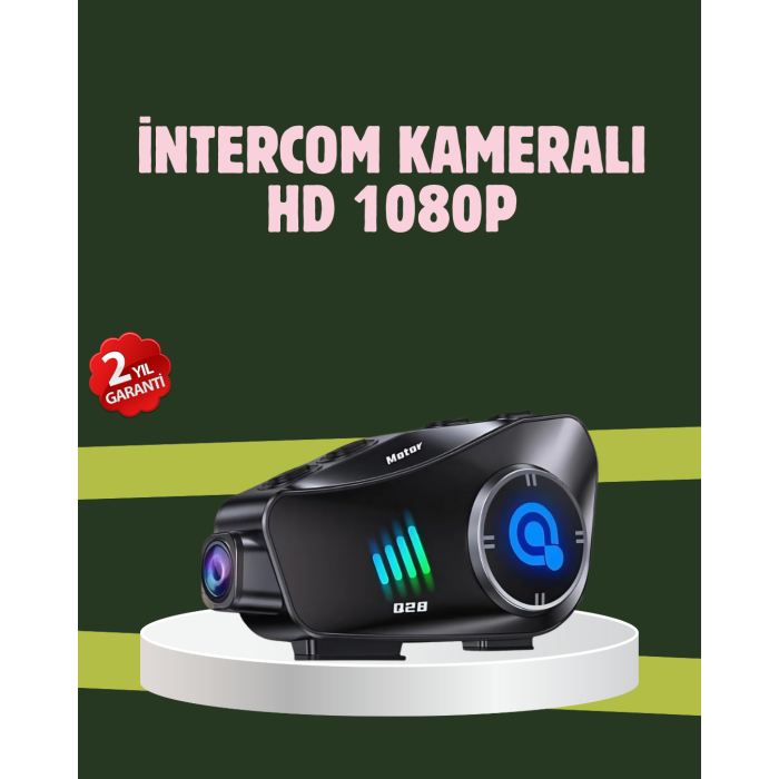 Q28 Full HD Kameralı Motosiklet Kask Kulaklığı – 45 Saat Müzik, IPX6 Su Geçirmez