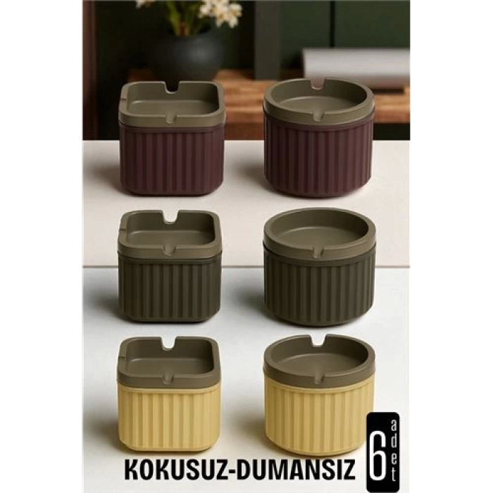 BFS Kokusuz Dumansız Küllük - 6 li Küllük Seti Kafe Küllüğü Restoran Küllüğü Masaüstü Küllük
