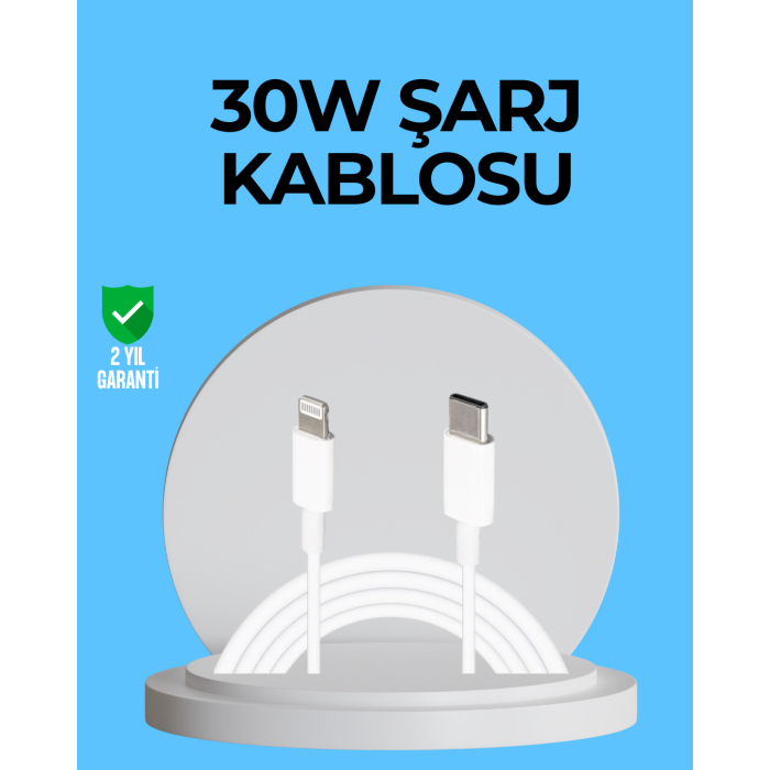 Dayanıklı TPE Lightning Kablo – 30W Hızlı Şarj ve Veri Transferi