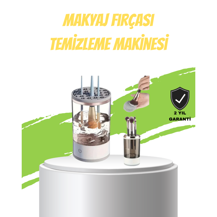 Otomatik Makyaj Fırçası Temizleyici Sonik Teknoloji USB Şarjlı