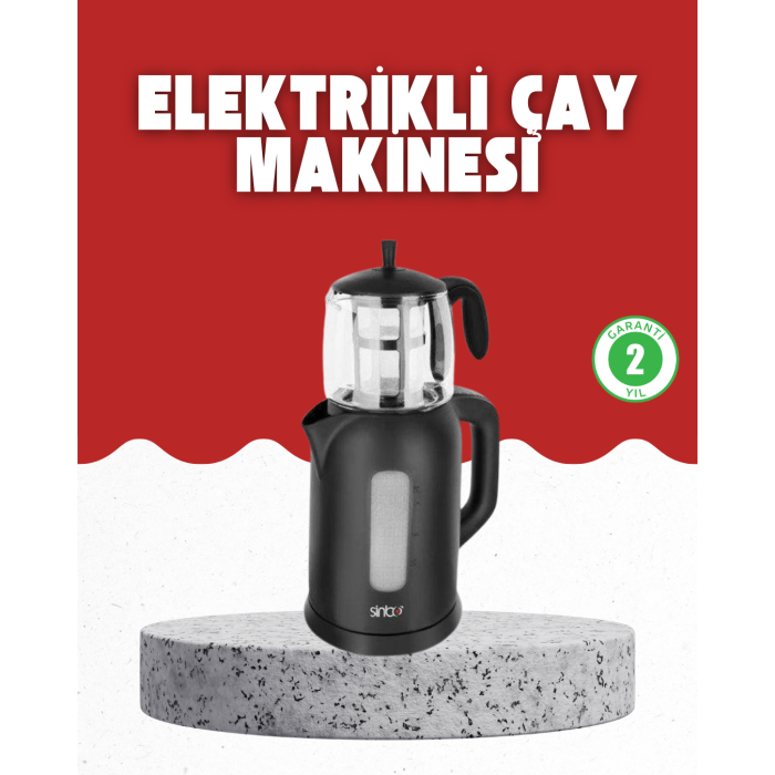 Sıcak Tutma Özellikli 2’si 1 Arada Çay Makinesi ve Su Isıtıcı