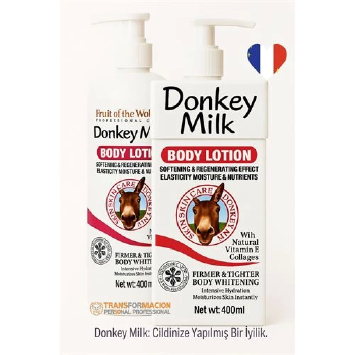 BFS  Donkey Milk Eşek Sütü Vücut Losyonu & Bakım Kremi 400 ml Nemlendirici Sıkılaştırıcı Işıltı Veren