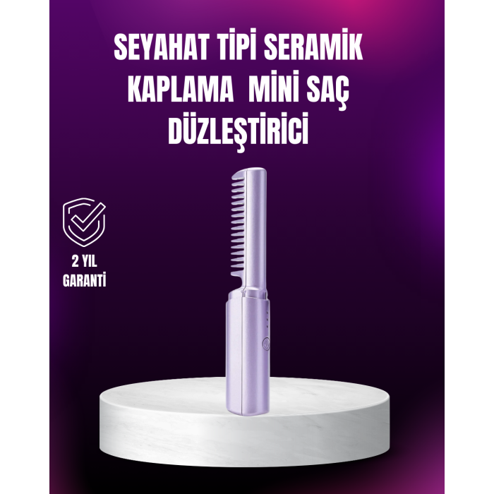 Kablosuz USB Şarjlı Saç Düzleştirici Tarak – Seyahat Boy