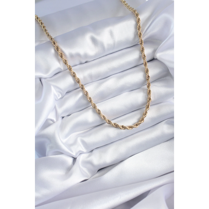 BFS 316L Çelik Gold Renk 60 cm Burgu Model Kadın Kolye
