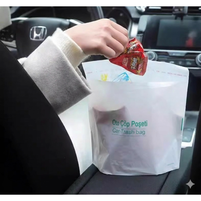 BFS  Pratik Su Geçirmez Oto Araba Çöp Poşeti Yapışkanlı 20 Adet