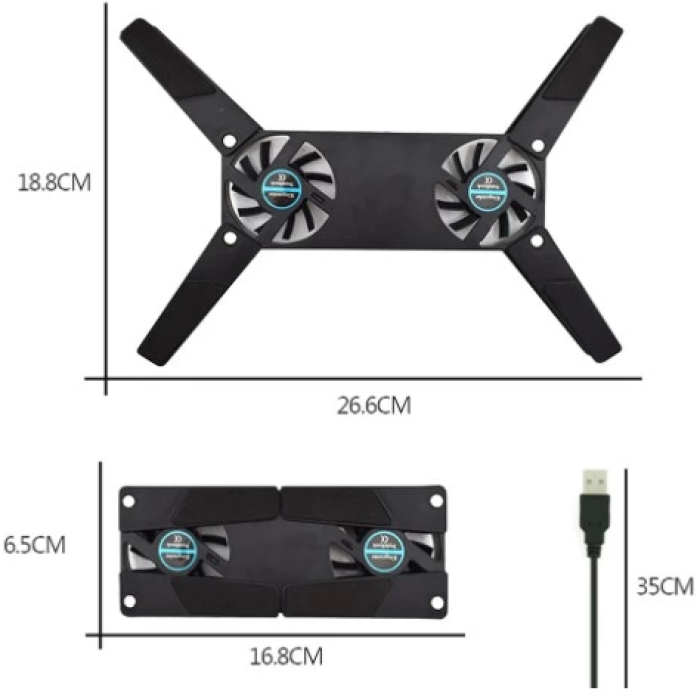 BFS  Katlanabilir Laptop Soğutucu 2 fanlı