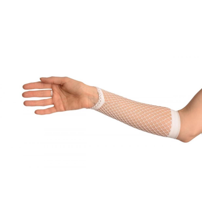 BFS Nessiworld  Beyaz Renk Parmak Arası File Örgü Eldiven 26 cm