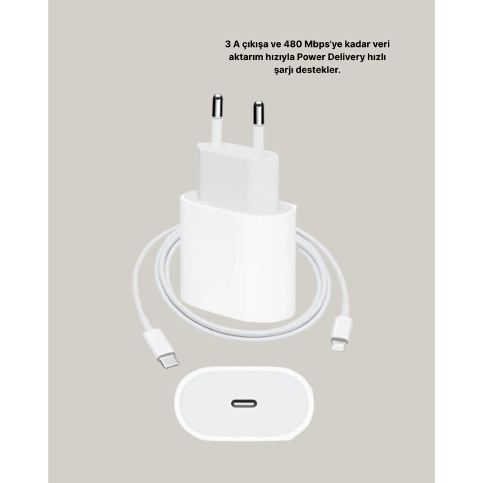iOS Uyumlu 20W USB-C Hızlı Şarj Cihazı Telefon ve Tablet İçin