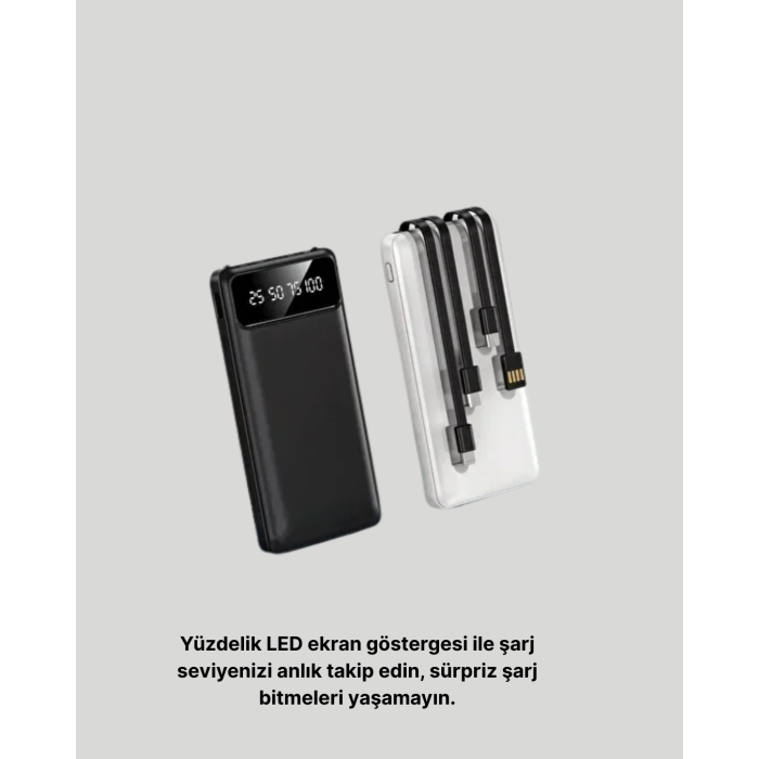 Çoklu Güvenlik Korumalı 20.000 mAh Powerbank Fener Özellikli