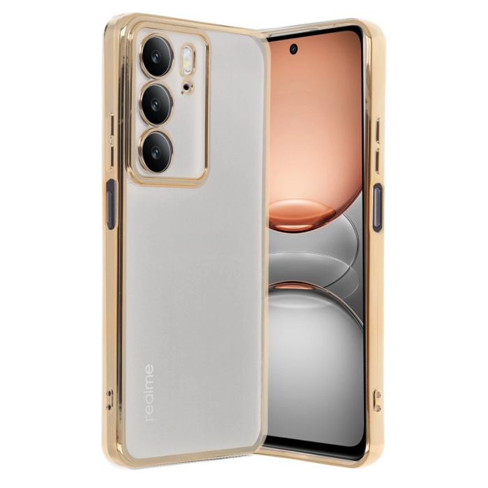 BFS Realme C75 4G Kılıf Lensli Silikon - Gold