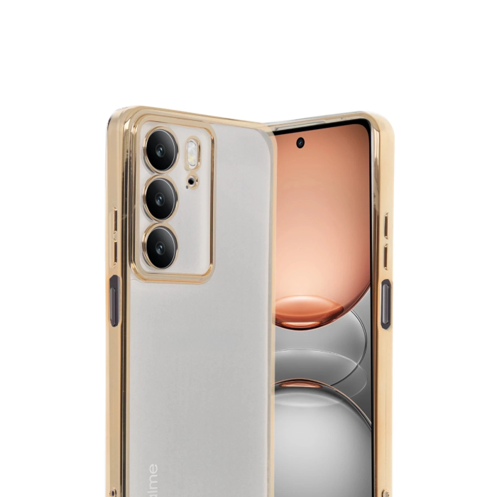 BFS Realme C75 4G Kılıf Lensli Silikon - Gold