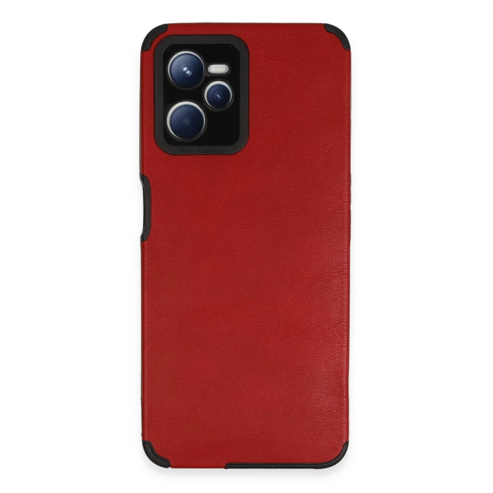 BFS Realme C35 Kılıf Loop Deri Silikon - Kırmızı