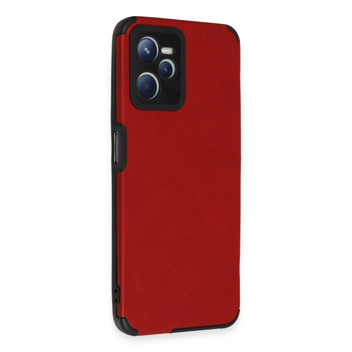 BFS Realme C35 Kılıf Loop Deri Silikon - Kırmızı