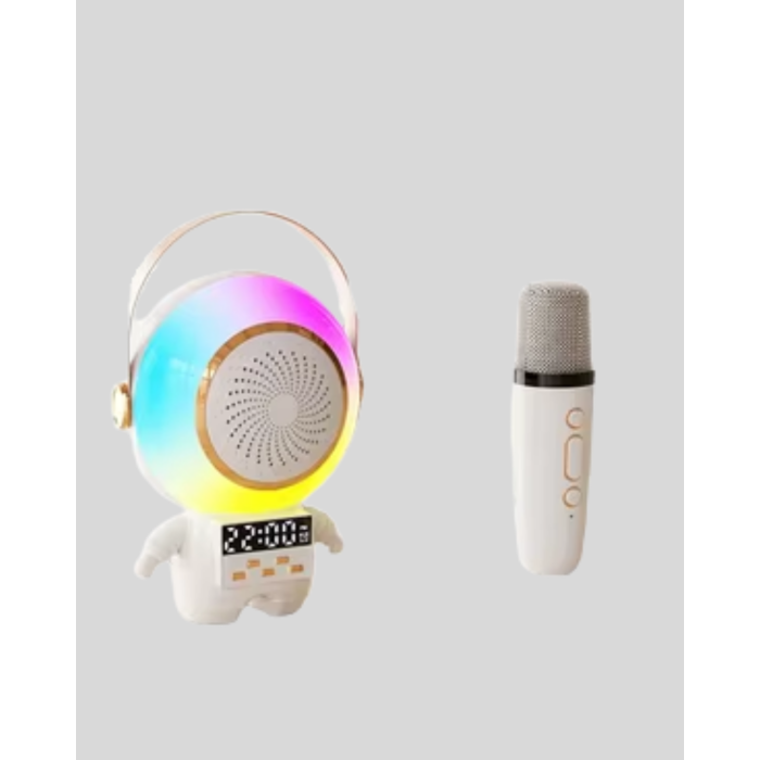 Karaoke Özellikli Astronot Bluetooth Hoparlör Kablosuz Mikrofonlu