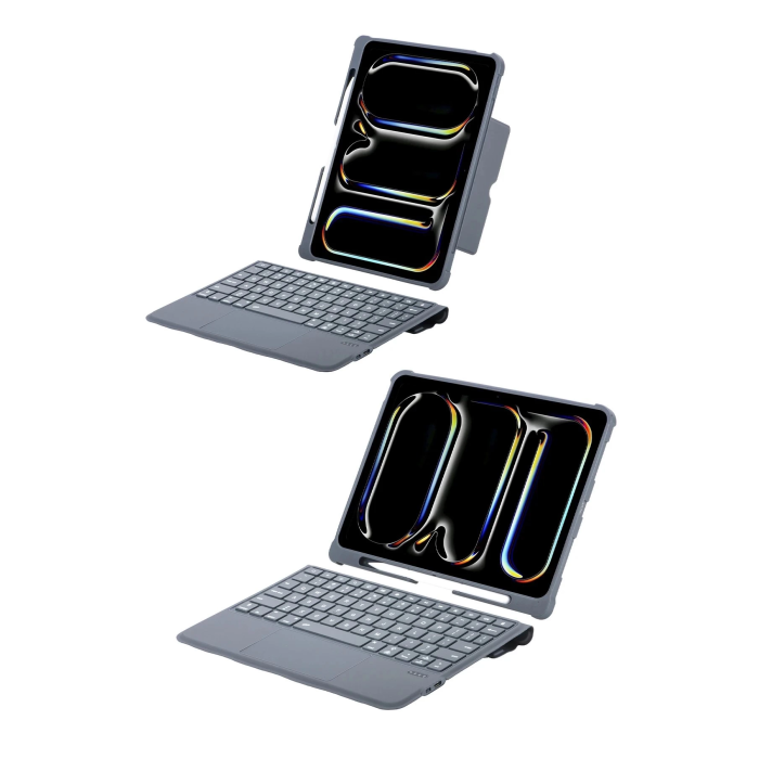 BFS  T5507D iPad Pro 11 (2022) Kılıf Palermo Ledli Klavyeli Standlı Tablet Kılıfı - Siyah