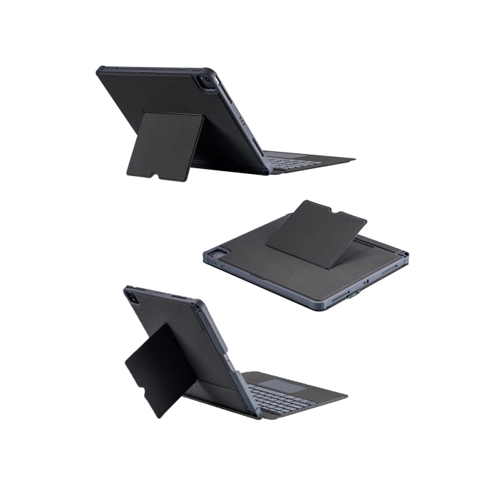 BFS  T5509D iPad Pro 12.9 (2022) Kılıf Palermo Ledli Klavyeli Standlı Tablet Kılıfı - Siyah