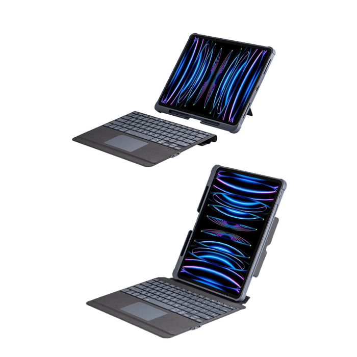 BFS  T5509D iPad Pro 12.9 (2022) Kılıf Palermo Ledli Klavyeli Standlı Tablet Kılıfı - Siyah