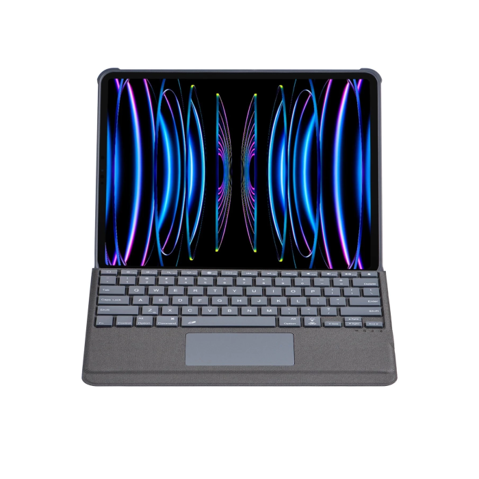 BFS  T5509D iPad Pro 12.9 (2022) Kılıf Palermo Ledli Klavyeli Standlı Tablet Kılıfı - Siyah