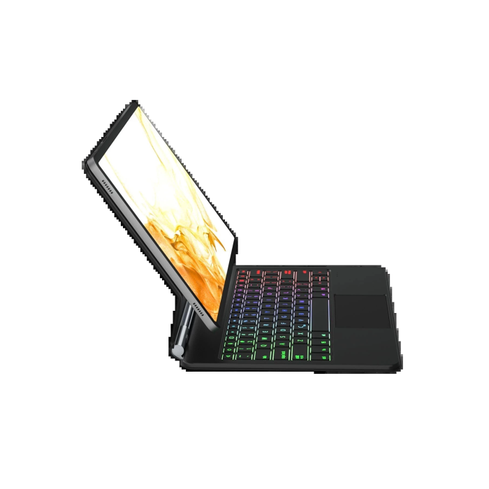 BFS Samsung Galaxy T737 Tab S7 FE 12.4 Kılıf Eternal Ledli Klavyeli Tablet Kılıfı - Siyah