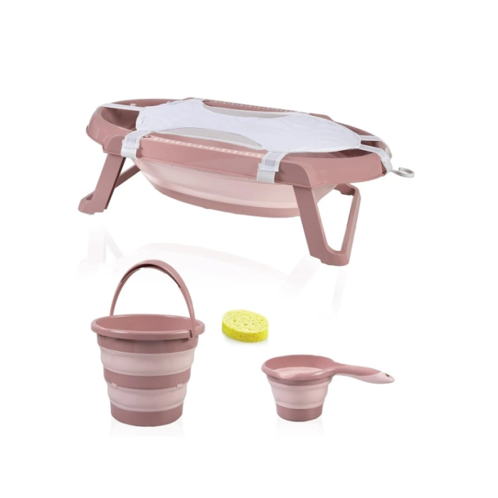 BFS  BabyJem Katlanır Banyo 5Li Küvet Seti 596 Somon