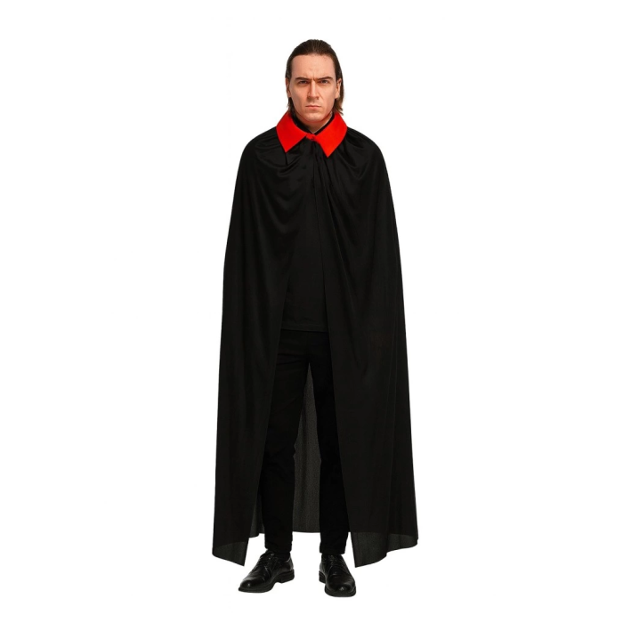 BFS  Kırmızı Yakalı Siyah Dracula Pelerin 120 cm