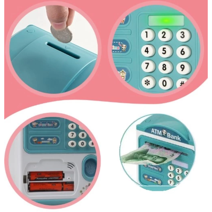 BFS Parmak İzi Okumalı Elektronik Şifreli Otomatik Kağıt Para Alan ATM Kumbara