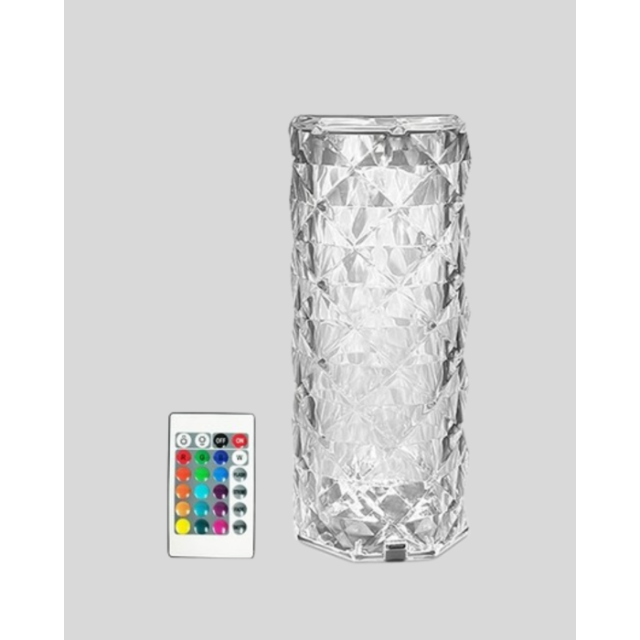 Kristal RGB LED’li Kumandalı Masa ve Gece Lambası – Renkli Işık Modlarıyla Şık Dekoratif Aydınlatma