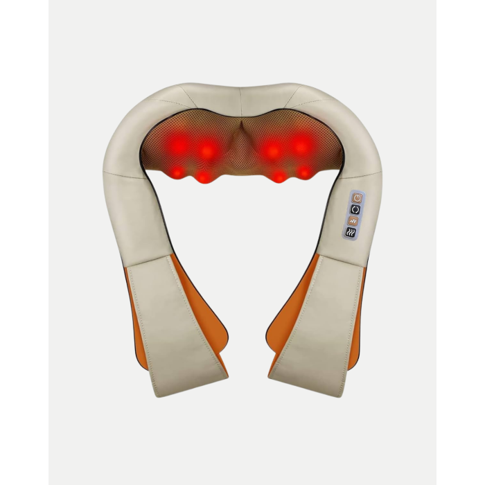 Ergonomik Ovmalı Masaj Aleti – Isıtmalı, Yoğurmalı, Boyun ve Bel Rahatlatıcı Masaj Makinesi