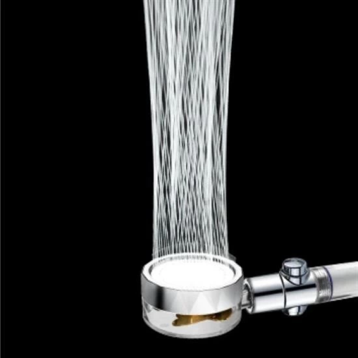 Turbo Pervaneli ve Filtreli Su Tasarruflu 360 Derece Dönebilen Tazyikli Duş Başlığı