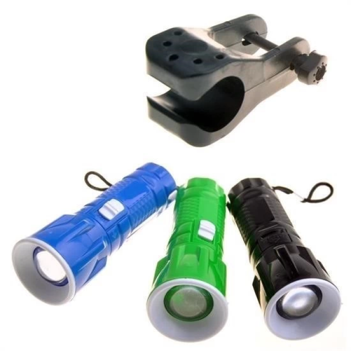 Pilli Zoomlu Ledli Bisiklet Ön Farı El Feneri Aydınlatma ası