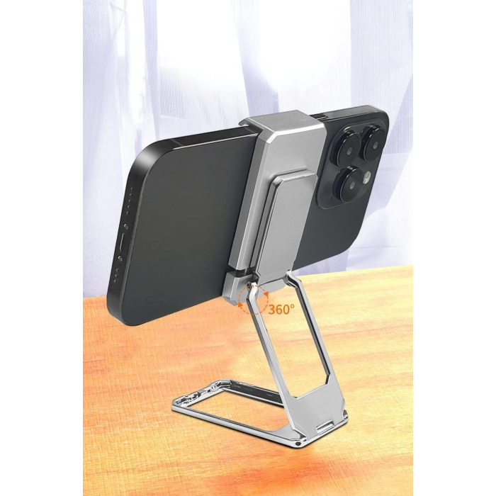 360 derece Dönen Tüm Telefon Tipleri İle Uyumlu Metal Telefon Standı Braket