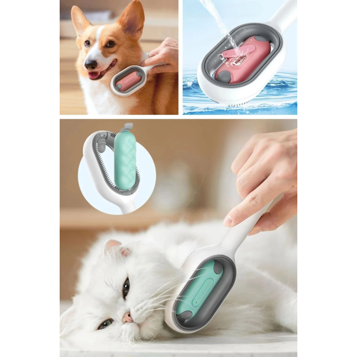 Su Hazneli Kedi ve Köpek Tüyü Toplamama Fırçası Su Hazneli Pet Tarağı