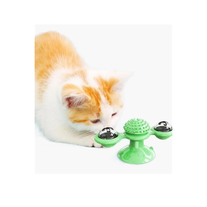 Pet Malzemeleri Vantuzlu Fırıldak Toplu Dönen Şeffaf Depo Tasarım İnteraktif Kedi Oyuncağı