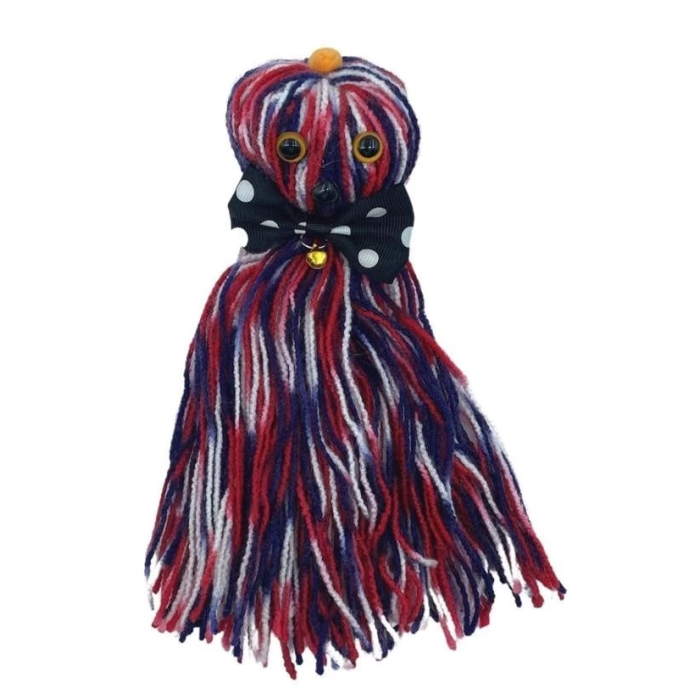 Ahtapot Şekilli Zilli Ve İpli Rengarenk Püsküllü Sevimli KediOyuncağı