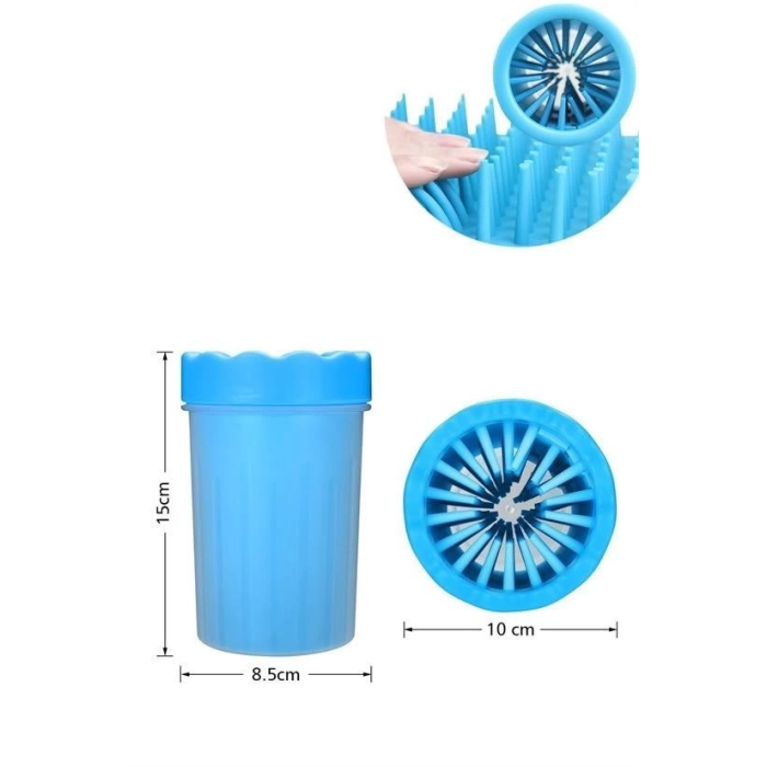 Silikon Jel Fırçalı Kedi Köpek Pati Ayak Yıkama Temizleme Kovası (Küçük)