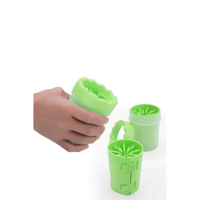 Silikon Jel Fırçalı Kedi Köpek Pati Ayak Yıkama Temizleme Kovası (Küçük)