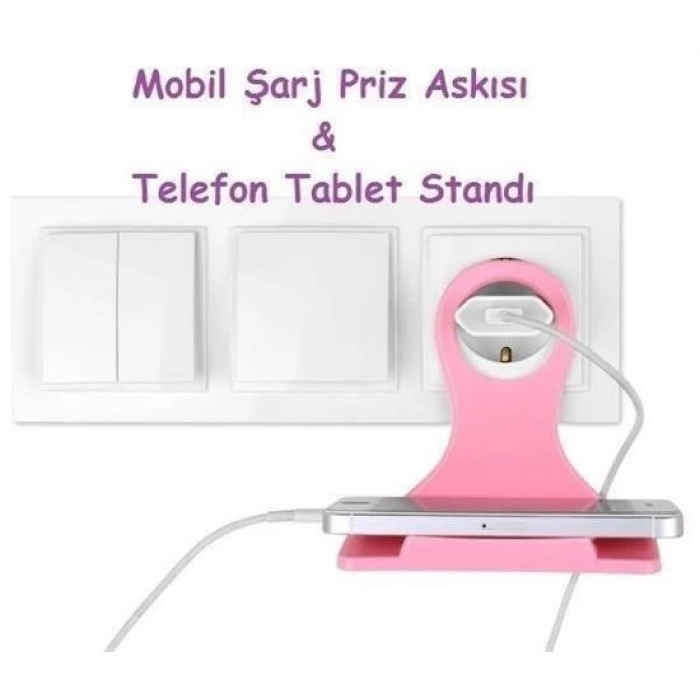 Universal Mobil Şarj Priz Askısı ve Telefon Tablet  Tutucu Stand
