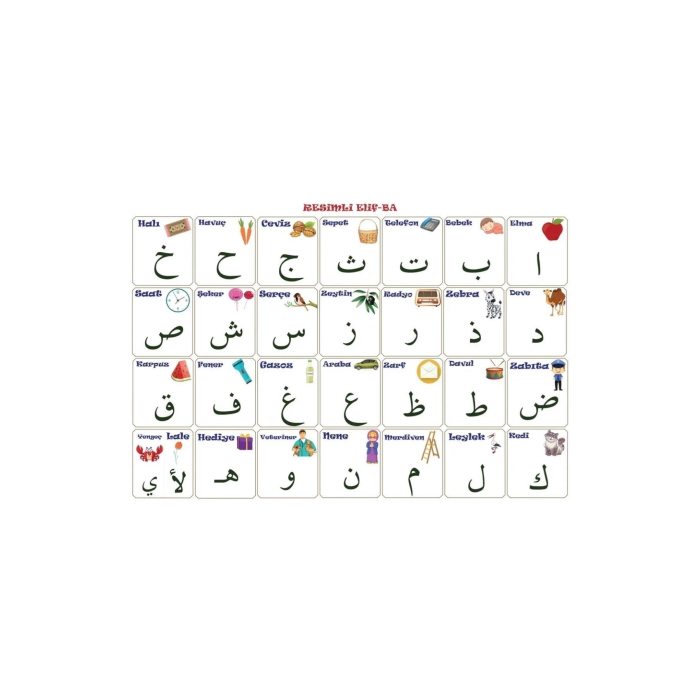 100x150 cm Statik Kağıt Elif-Ba Öğrenme Tahtası