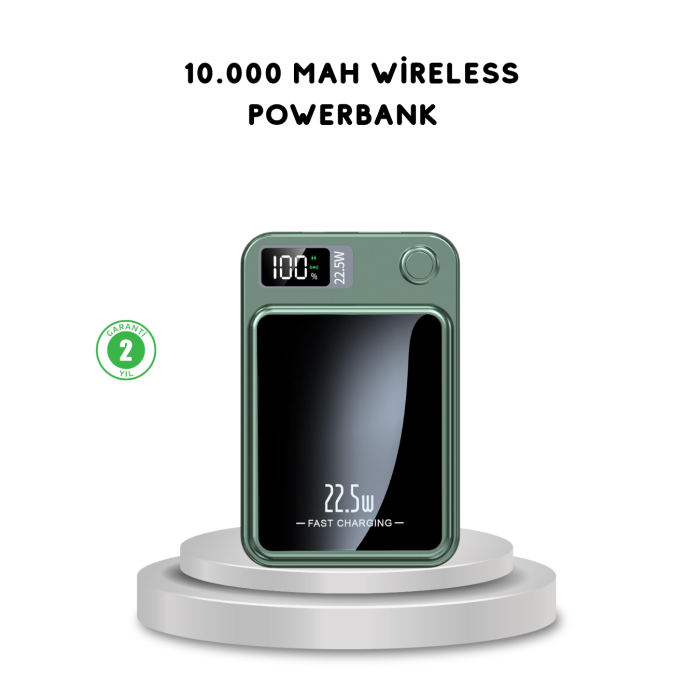 MagSafe Powerbank Kablosuz Şarjlı ve 22.5W Hızlı Şarj Destekli