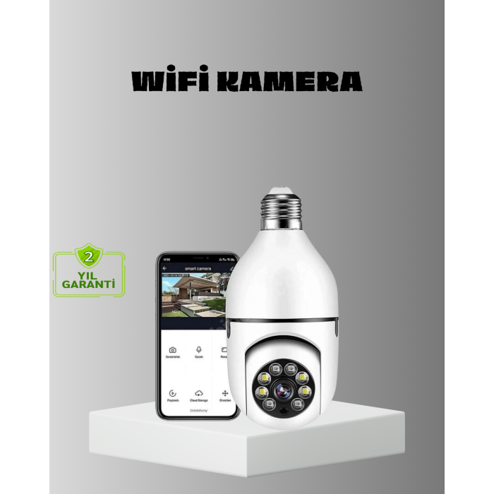 Akıllı Duy Kamera Gece Görüşlü ve Hareket Algılama Sensörlü